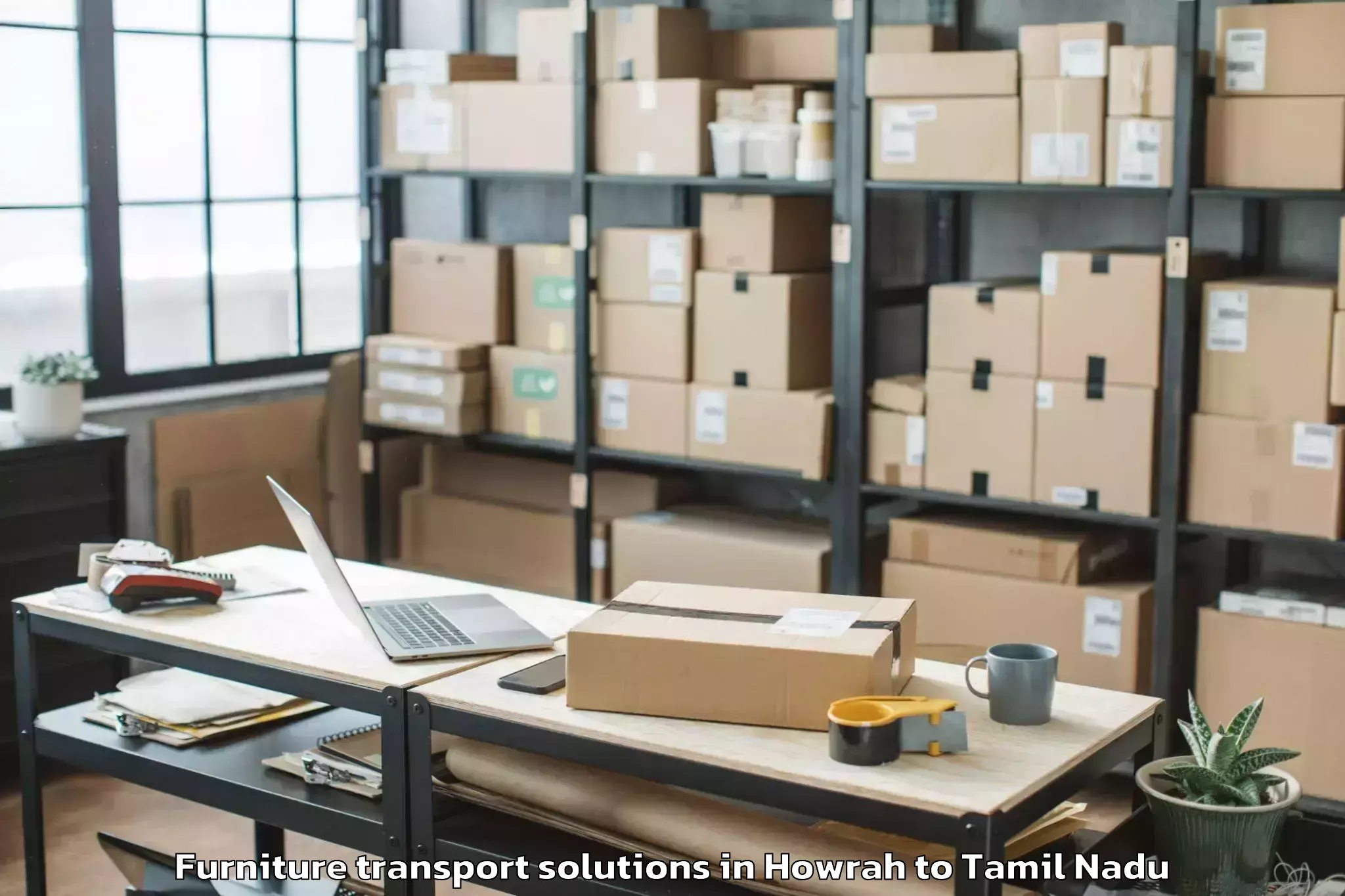 Professional Howrah to Kamarajar Port Furniture Transport Solutions